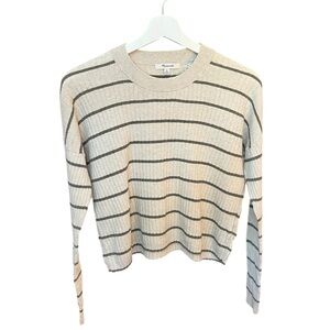 Madewell Ribbed Striped Crewneck Sweater - Size XS